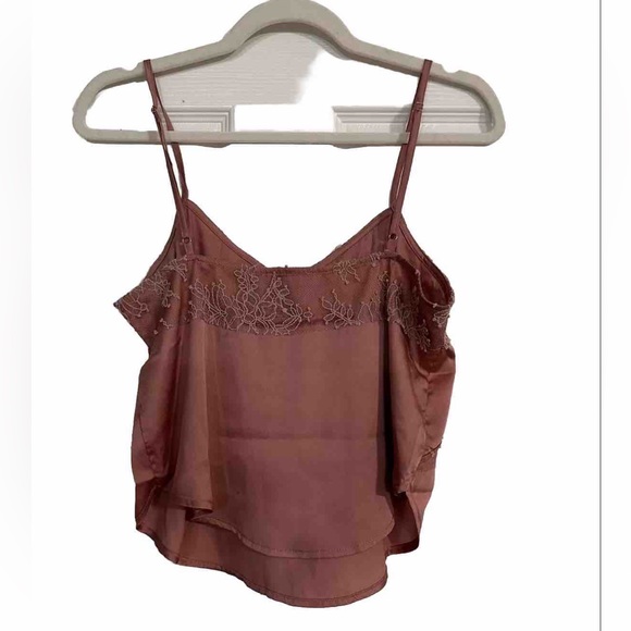 Free People NWT Intimately Satin Lace Cami Size small in Smoke Rose - Picture 4 of 4